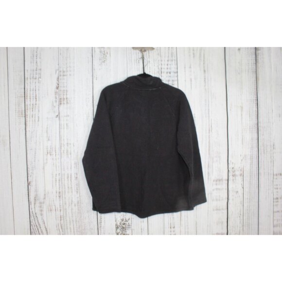 LL Bean Lakewashed Double Knit Quarter Snap Sweater Classic Navy Large - Picture 8 of 11